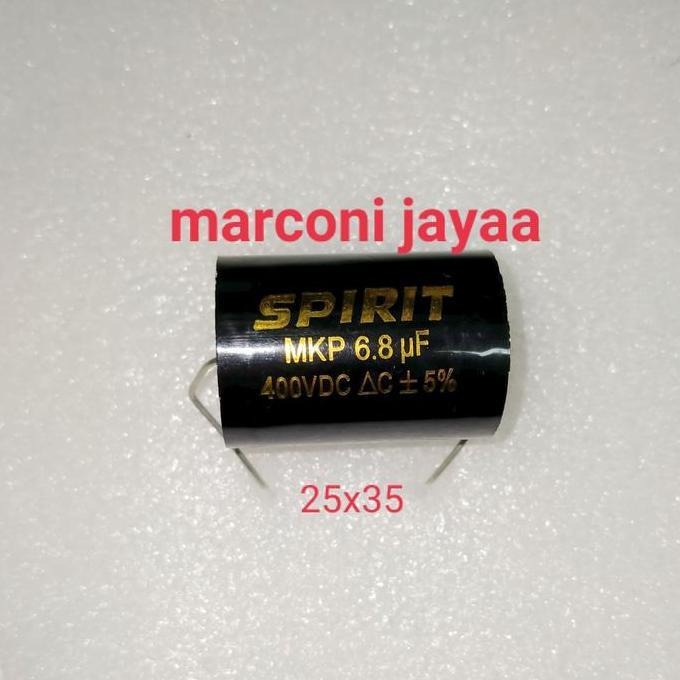 kapasitor mkp 6,8uf 400v SPIRIT axial 25x35 TERBARU