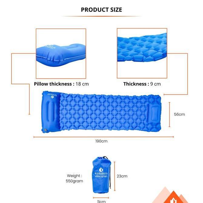 SG PAD BOGABOO SERI POM 1 - Matras Angin BOGABOO Size 190 x 5 cm - Sg Pad - Kasur Angin - Kasur Tiup