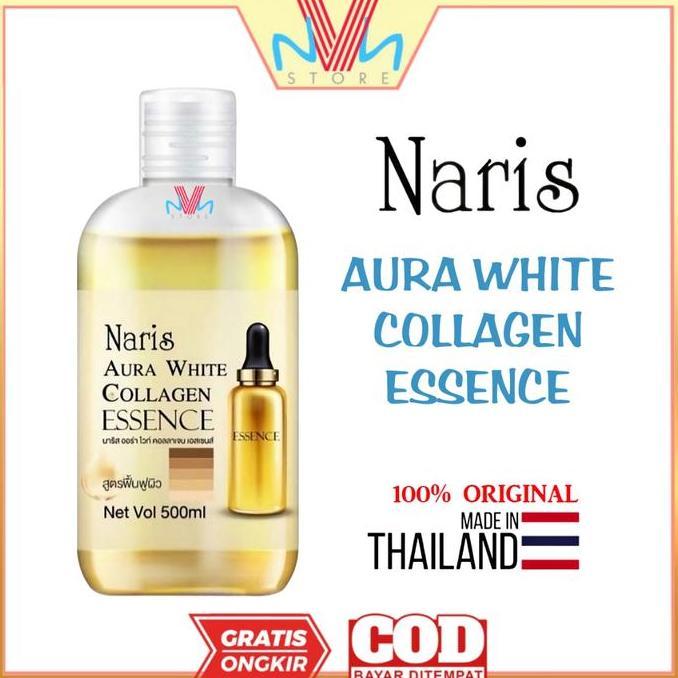 Promo Naris Aura White Collagen Essence 500Ml - Brightening Whitening Body Lotion Serum - Original T