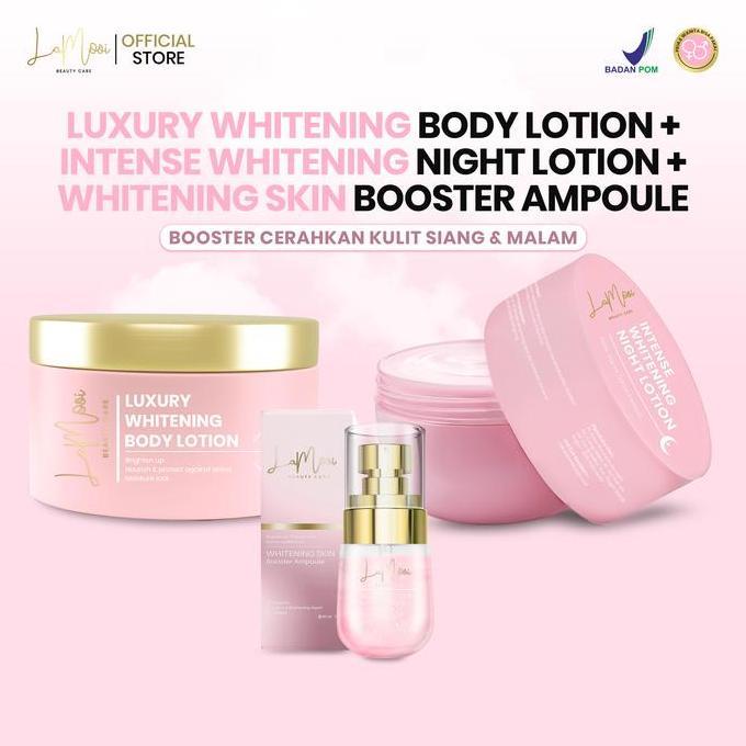 Bodies- [Lamooi] Luxury Whitening Body Lotion (Hb Siang) + Intense Whitening Night Lotion (Hb Malam)