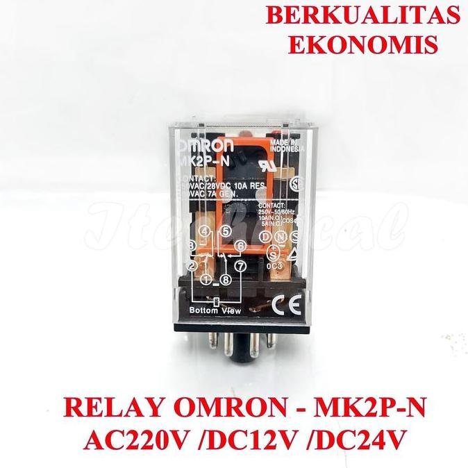 Otopilot- Relay Mk2P-N Omron Ac 220V / Mk2P-N Dc12V / Mk2P-N Dc24V 8 Kaki