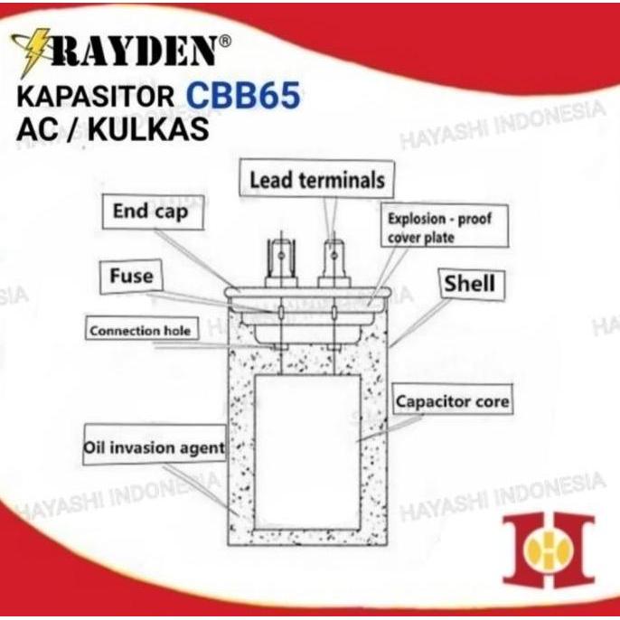 Otopilot- Kapasitor Ac Kulkas Cbb65 20Uf 25Uf 30Uf 35Uf 40Uf 45Uf 50Uf