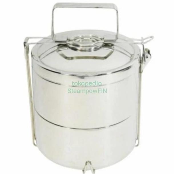 Delicia Tempat Makan 2 Sekat Stainless Steel Lunch Box with Partition