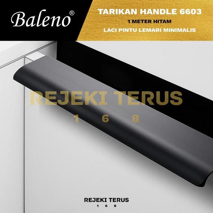 Garansi Tarikan 6603 1 Meter Handle Pintu Lemari Hitam Black Panjang Minimalis