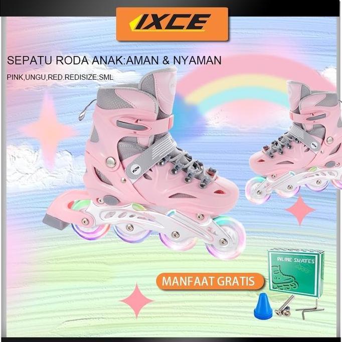 Sepatu  Pria Wanita, Sepatu Roda Menyala untuk Anak & Remaja, Dapat Disesuaikan skate inline dewasa 
