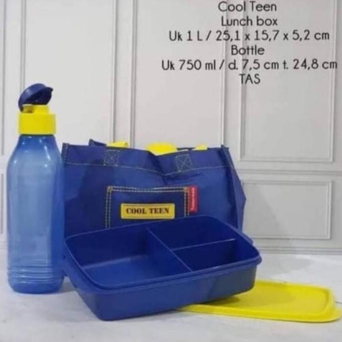 Tempat bekal makan tupperware coolteen lunch box set cool teen