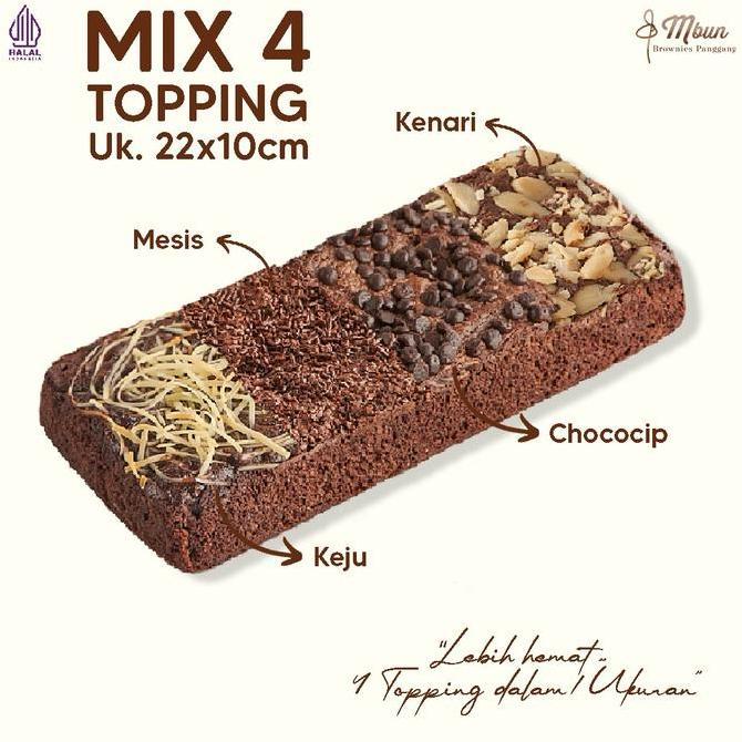 Mbun Brownies Panggang Mix Topping ukr 22x10 | Mbun Brownies Panggang | Brownies Melted | Fudgy Brow