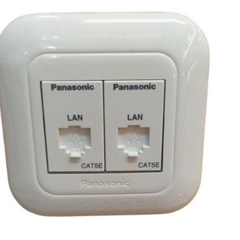 Panasonic Stop Colokan Outlet Data Modul Lan Rj45 Cat 5E + Rj45 Cat 5E Wej2488
