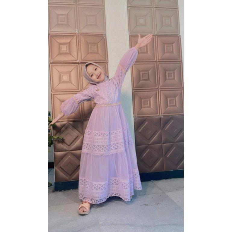 TERBARU  Gamis Brukat Ohc Shanum untuk anak perempuan umur 3-15 tahun TERBARU 