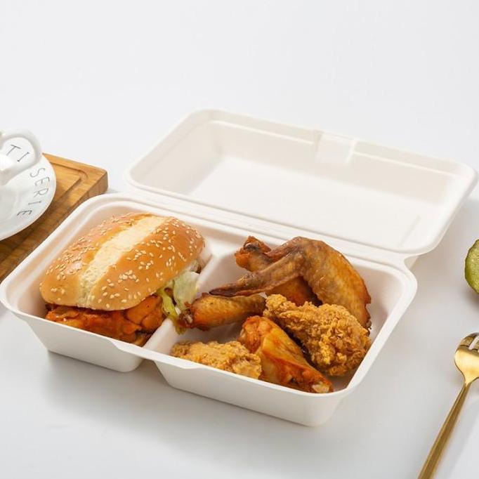Lunch Box Bagasse Sugarcane 2 sekat Ecofrenbag