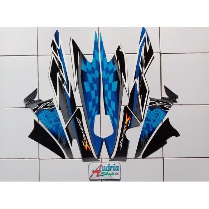 Striping Stiker Motor Honda Supra X 125R 2008 Silver-Biru RESTOCK!
