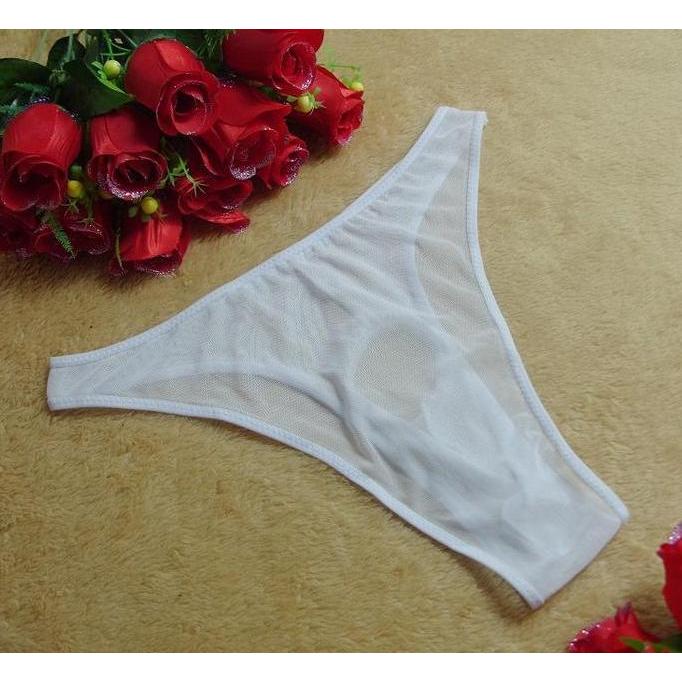 DR307 - Celana Dalam Pria Sexy Transparan Cutout Thong Bahan Lace Y050-