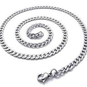 DV245 - Kalung Pria Bahan Anti Karat warna Putih Kuning Rantai Wanita