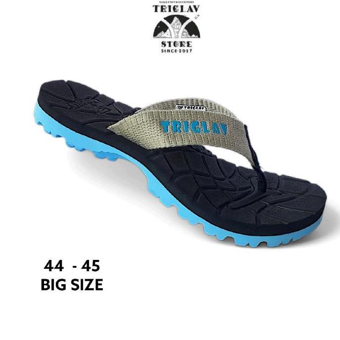 DY32 - Sandal gunung Jepit Big size Casual Pro Hitam merah Sendal pria Karet ,44-45