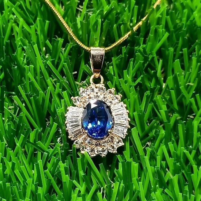 DV11 - Liontin kalung blue king safir cutting