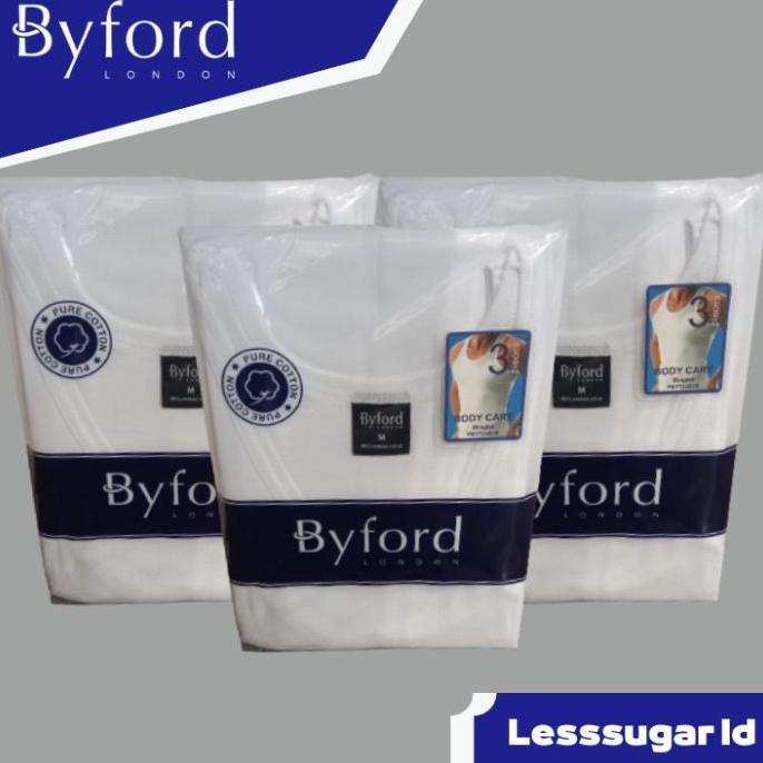 DV394 - BYFORD Kaos Dalam Singlet Isi 3 PCS Putih Tanktop Kaos Kutang Katun