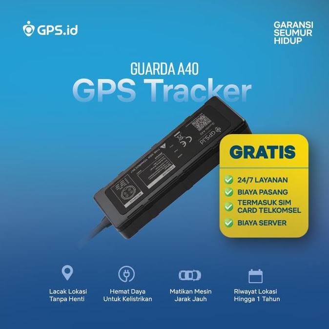 GPS.id Lite GUARDA A40 GPS Tracker Pelacak Lokasi Motor Jaringan 4G Matikan Mesin Jarak Jauh Anti Ma