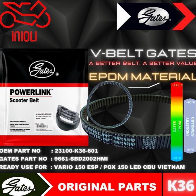 VAN BELT GATES V BELT V-BELT VBELT GATES POWERLINK HONDA VARIO 150 ESP PCX 150 CBU VIETNAM 23100-K36