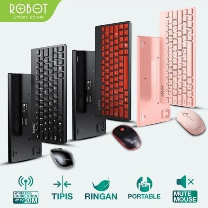 Robot KM3000 Keyboard Mini Wireless Portable + Mouse - Robot KM 3000