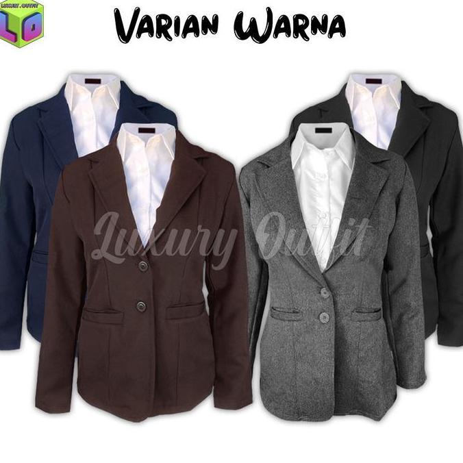 Lansungkirim- Blazer Wanita Wanita Korea/Kerja Blazer Formal Kerja Kantor Wanita