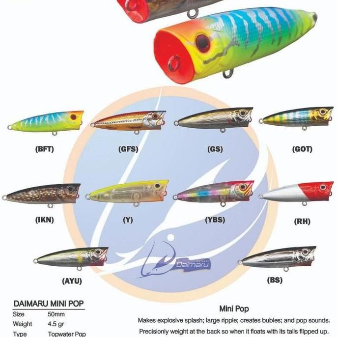 Lure Mini Popper Daimaru Mini Pop 50mm 4.5gram