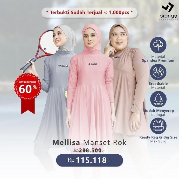 Atasan Muslim Olahraga Mellisa Manset Rok