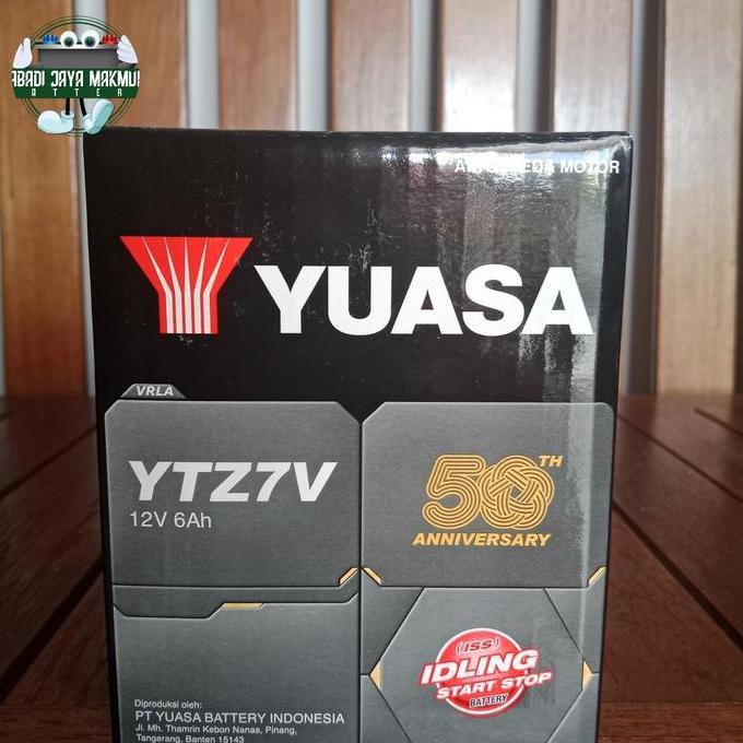 Aki Original Yuasa YTZ7V untuk Yamaha NMAX, AEROX 155 Aki Kering