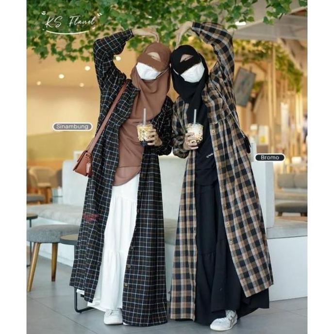 KS FLANEL GAMIS OUTER FLANEL BY KHUMAIRA SYARI