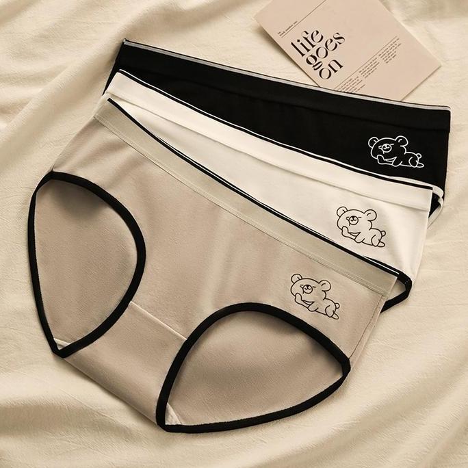 Blackpink Celana Dalam Wanita Motif Polos Lembut Pakaian Dalam Wanita CD 2135 Karet Katun