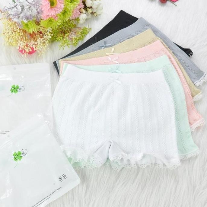JJCollection Celana Dalam Wanita Model Boyshort Motif Polos With Renda 008