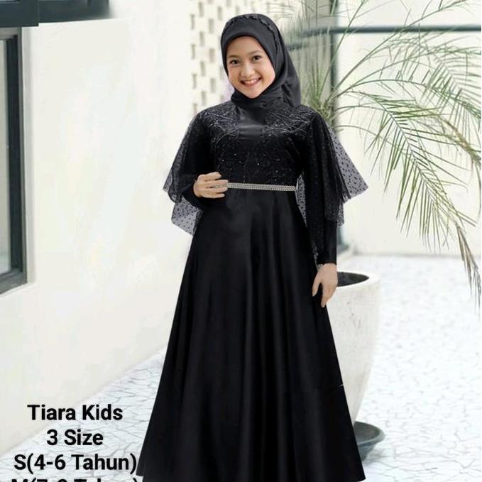 Kirimya- Pakaian Gamis Anak Perempuan/Maxi Tiara Kids 3 Ukuran S-M-L Matt Moscrepe Mix Brokat Glitte