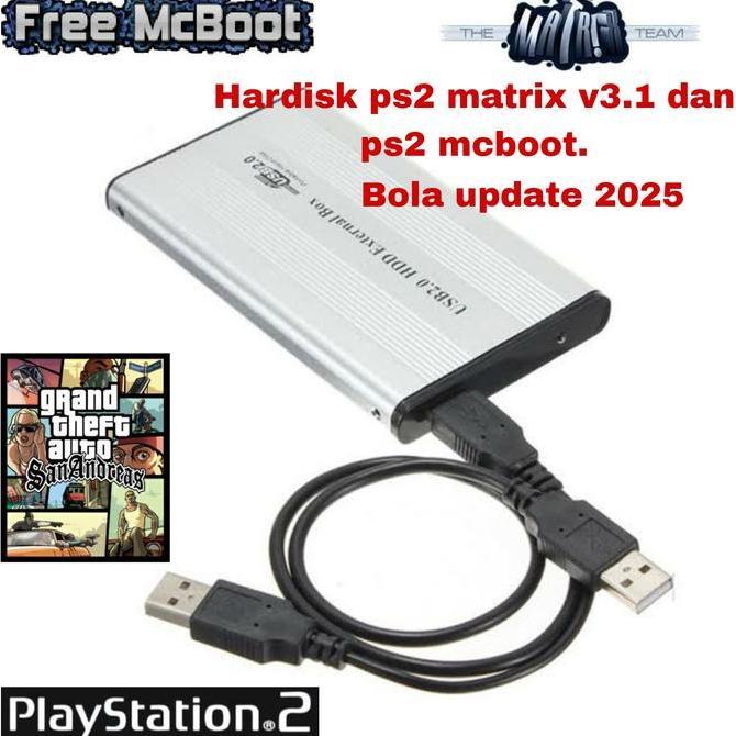 BEBAS ONGKIR - Hardisk 160gb + mc boot ps2 full game bola terbaru storage