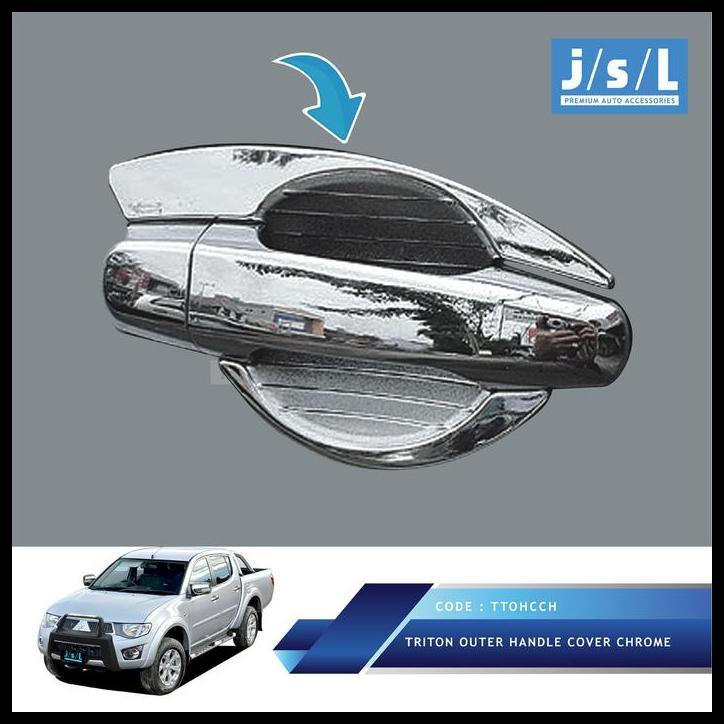 DISKON MITSUBISHI TRITON OUTER HANDLE COVER CHROME/AKSESORIS TRITON 