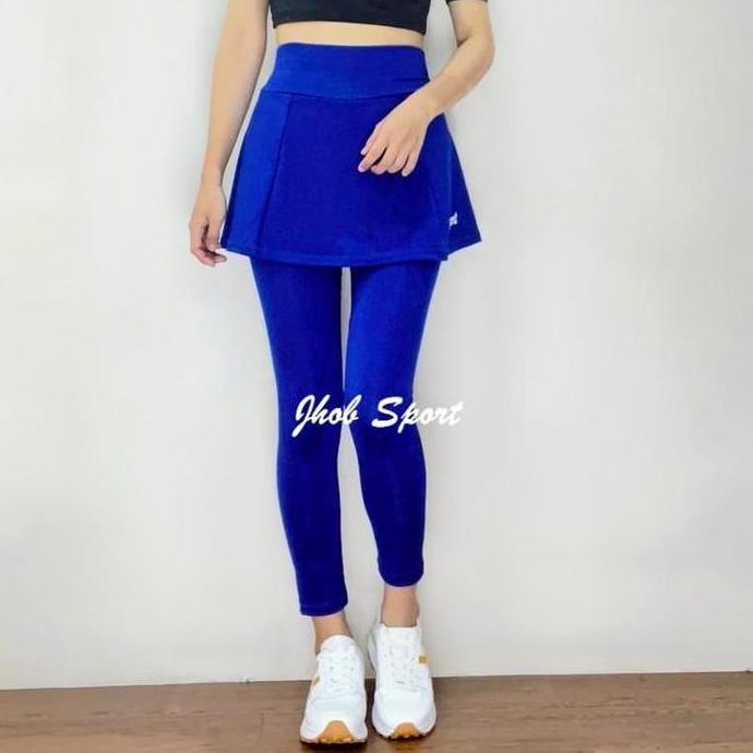 KADENS Celana Legging Rok Senam Wanita Polos/Legging Rok Panjang/Legging Senam Muslimah/Celana Senam