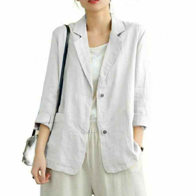 LIMITED Blazer Jumbo Wanita Linen Ld 100cm sampai 140cm | Dumma Blazer | Blazer Korea | Blazer Wanit