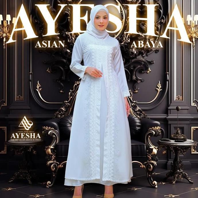 Gamis Putih Wanita Abaya Turkey Mewah Elegan Premium Terbaru