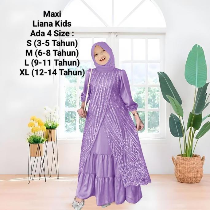Alf-Baju Gamis Maxi Anak Perempuan Dan Remaja Abg Model Kerutan Terbaru Kekinian Viral/Maxi Liana Ki