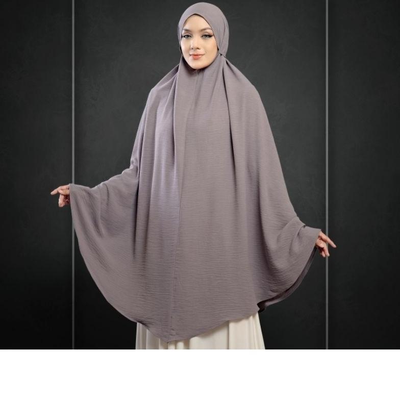 BIG PROMO Khimar Jumbo 5XL Crinkle Airflow Premium Jilbab Syari Non Pet Panjang Adem
