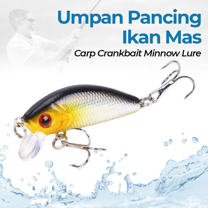 DRAMANINE Umpan Pancing Ikan Mas Carp Crankbait Minnow Lure 50mm