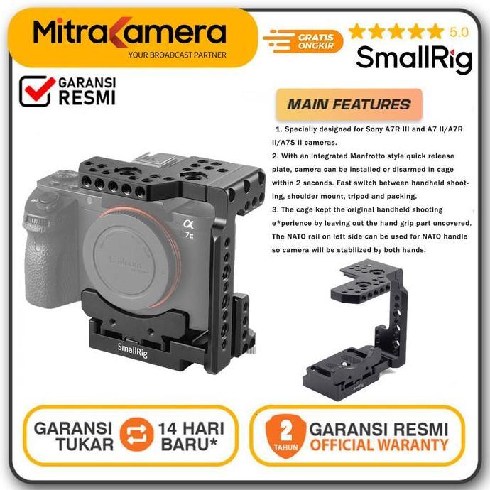 HILGHOSE SmallRig QR Half Cage for Sony A7R III/A7 III/A7 II/A7R II/A7S II 2098 Garansi Resmi