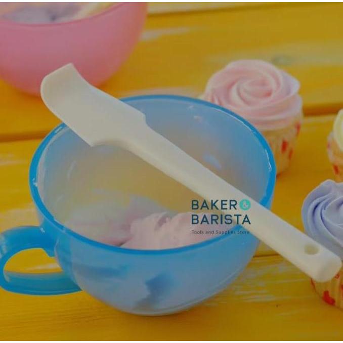 >>>>>] Spatula Silicone Korea Mini White Palette Scrapper Cake Butter Cream Spatula Mixing Scraper C