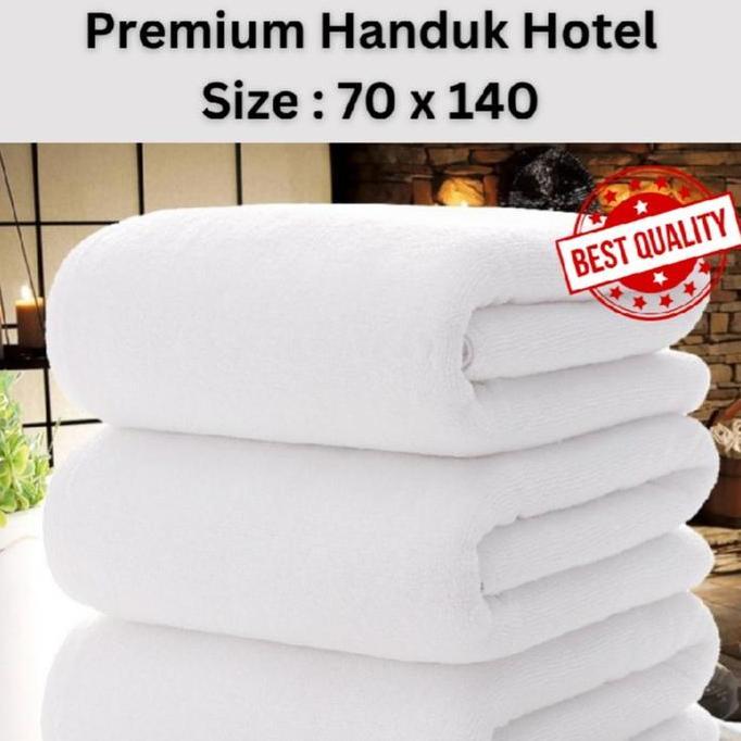 [Handuk Mandi Hotel] - HANDUK HOTEL PUTIH PREMIUM QUALITY 140x70 handuk  murah Bulu Pria REZ