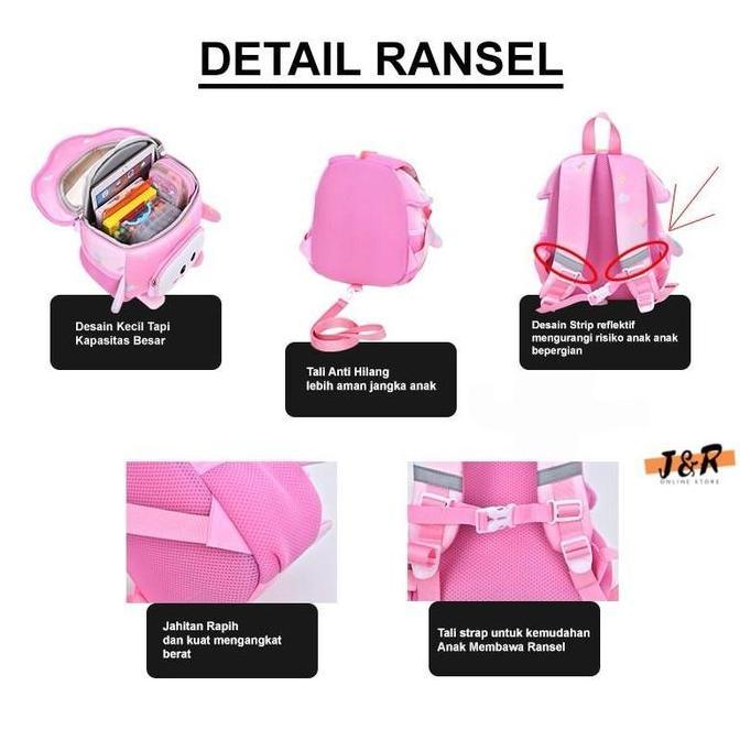Tas Ransel Anak 3D Motif Jamur