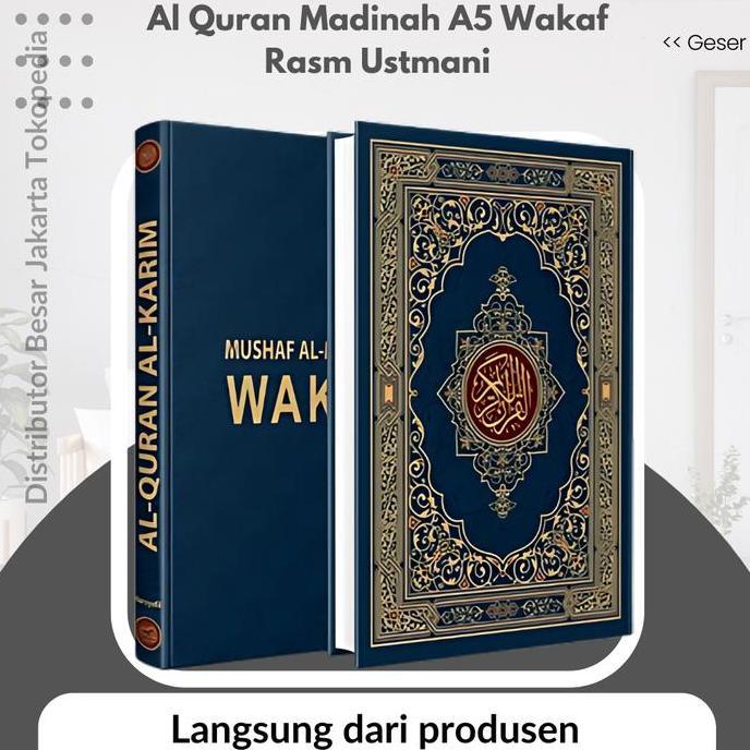 Al qur'an madinah non terjemah ukuran A5 Wakaf RASM UTSMANI | ORIGINAL 100% Mushaf ukuran sedang uku