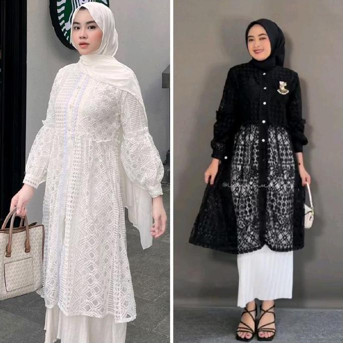 Outer Brukat Cardigan Brokat Lengan Panjang atasan outher brukat Outer Brokat outer Tulle outer Orga