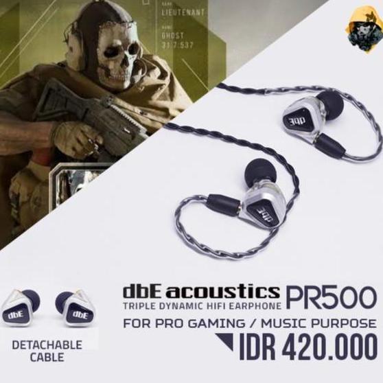 Dbe Pr500 Triple Dynamic Driver Hifi Earphone Gaming / Music Earphonepekan Promo Bulan Ini