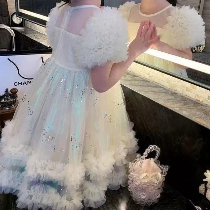 [PRINCESS KESLI] 1-10 Tahun Gaun Apricot Dress Pesta Princess Anak Perempuan Katun Nyaman Lembut Baj