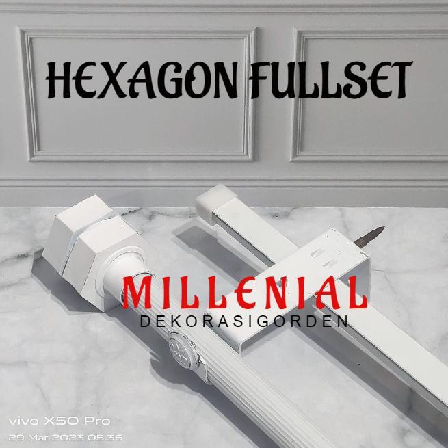 Batang Tiang Besi Rel Gorden Hordeng Minimalis Hitam Putih 60 75 1 1.25 1.5 1.75 Cm Meter