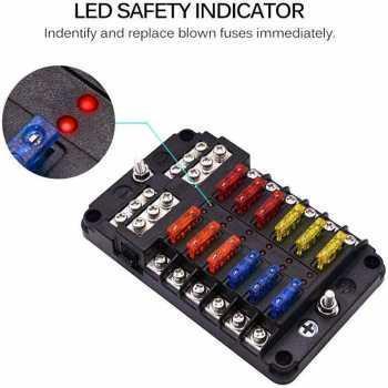 Kotak Sekring Mobil 12 Box Fuse Box Rumah Sekring 12 Port Indikator Led Fuse Box Kotak Sekring Mobil