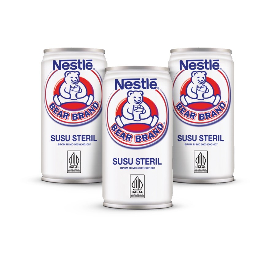Susu Sapi Steril 189 Ml Kalsium Vitamin / Nestle Bear Brand / Bear Brand susu steril / susu steril /